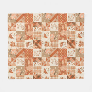 Terrakotta lapptäcke patchwork gingham Cottagecore Fleecefilt