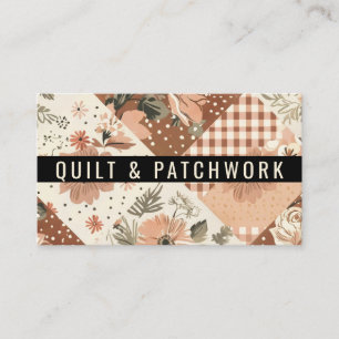 Terrakotta lapptäcke patchwork handgjorda kläder visitkort