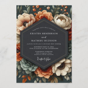 Terrakotta Lysande Höstbröllop Inbjudningar