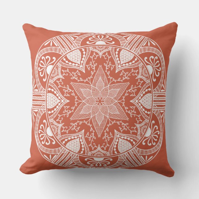 Terrakotta Mandala Kudde (Framsida)