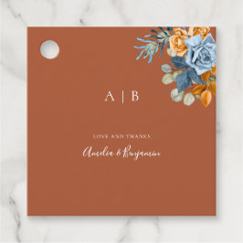 Terrakotta Marinblå Rost Rustik Tack Bröllop Gåvor Etiketter