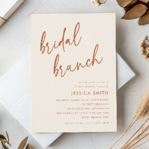 Terrakotta Minimal Boho Bröllopsbrunch Inbjudningar