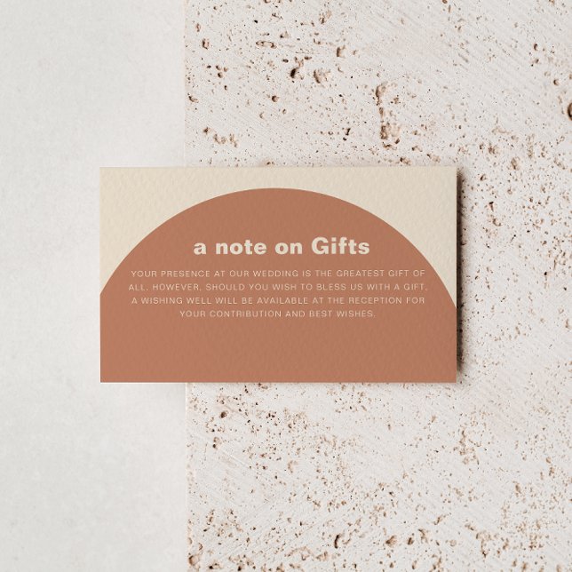 Terrakotta minimalist bröllopshjärtans önskemålbru tilläggskort (Skapare uppladdad)