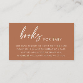 Terrakotta Minimalistisk Boho Böcker för Baby Show Tilläggskort