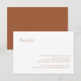 Terrakotta Minimalistisk Elegant Bröllopsdetaljkor OSA Kort