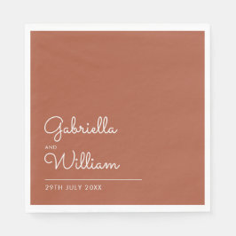 Terrakotta minimalistisk elegant skrivstil pappersservett
