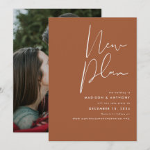 Terrakotta Minimalistisk Foto Ny Bröllopsplan