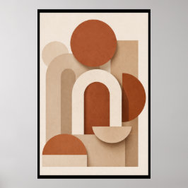 Terrakotta Minimalistisk Geometrisk Poster