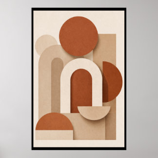 Terrakotta Minimalistisk Geometrisk Poster