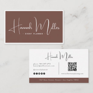 Terrakotta   Modern Elegant - Minimalistisk QR-kod Visitkort