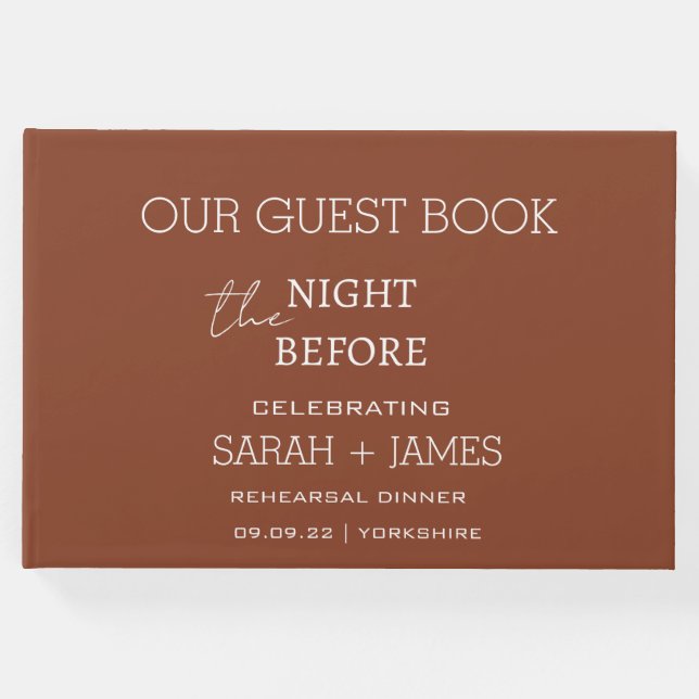 Terrakotta natten före repetitionsmiddagen gästböcker (Framsida)