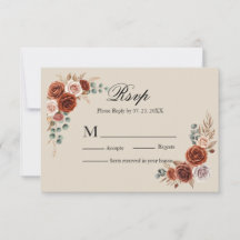 Terrakotta- och Pampas-vigsel - RSVP i akvarellros