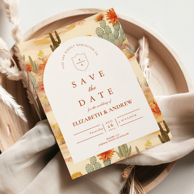 Terrakotta Öken Romantik Bröllop Spara Datumet (Skapare uppladdad)