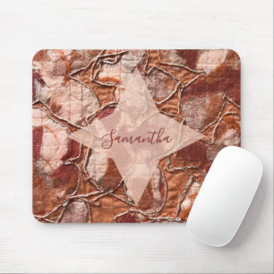 Terrakotta Orange Boho Retro Abstrakt Monogram Musmatta
