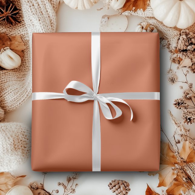 Terrakotta Orange Enfärgad Varm och jordnära desig Presentpapper (Skapare uppladdad)
