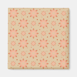 Terrakotta orange och sandbeige ömt krysantemum magnet