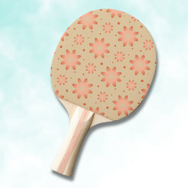 Terrakotta orange och sandbeige ömtaklig tusenskön pingisracket