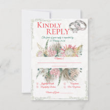 Terrakotta Pampasgräs Bröllopssvarskort