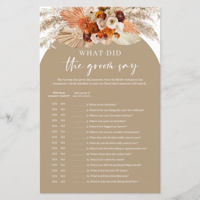 Terrakotta pampasgräs Vad sa brudgummen (Framsida)