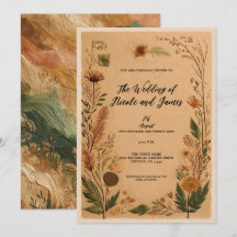 Terrakotta Persika Pressade Blommor Boho Bröllop