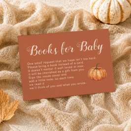 Terrakotta Pumpa Baby Shower Böcker för Bebis Tilläggskort