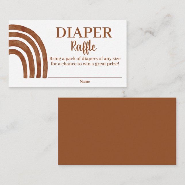 Terrakotta regnbåge blöja lotteri inklusionskort tilläggskort (Fram/baksida)