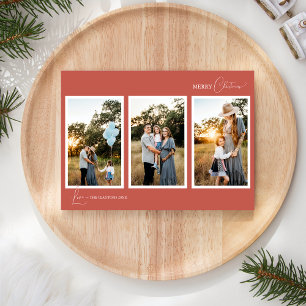 Terrakotta Retro Boho Minimalist Fem Bilder Julkort