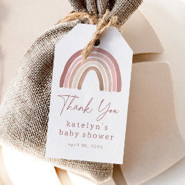 Terrakotta Rosa Boho Regnbåge Bebis Shower  Presentetikett