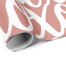 Terrakotta Rosa Vitt Mönster Presentpapper