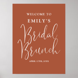 Terrakotta Script Bröllopsbrunch Välkomstskylt Poster