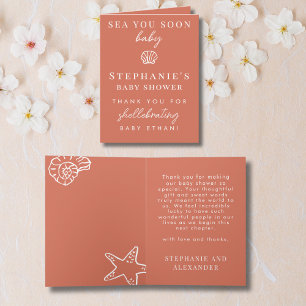 Terrakotta Sea You Soon Baby Shower Tack Kort