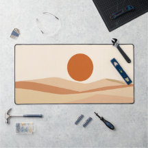 Terrakotta Sol Boho Abstrakt Landskap Mid-Century