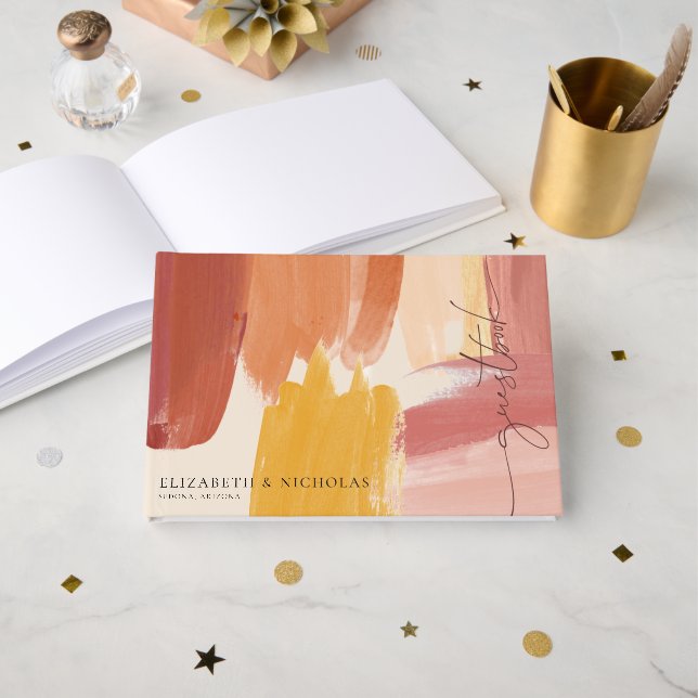 Terrakotta Soluppgång | Bröllopsgästbok Gästböcker (Framsida öppen)