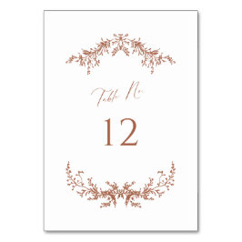 Terrakotta stuga bröllopsbord nummerkort skylt bordsnummer