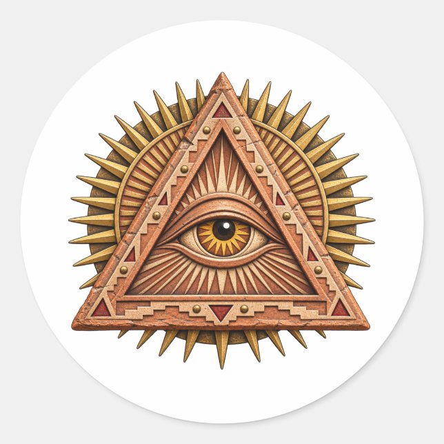 Terrakotta Sun Eye Klistermärke (Framsida)