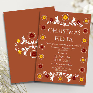 Terrakotta Talavera Mexikansk Fiesta Julfest Inbjudningar