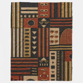 Terrakotta Tribal Geometrisk Sherpafilt Dekor Fleecefilt