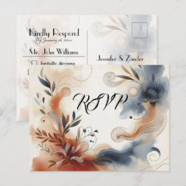 Terrakotta Twilight och Navy Blooms RSVP vykort