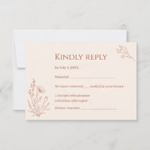 Terrakotta Valv Boho Bröllop RSVP
