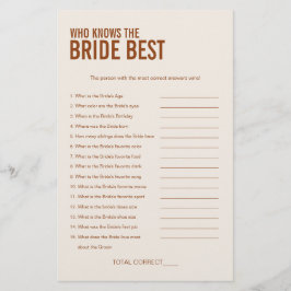 Terrakotta Vem Vet Brud Bröllopsfest spel