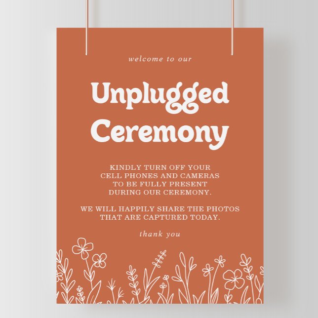 Terrakotta Vildblomma Avstängd Ceremoni Skylt (Skapare uppladdad)