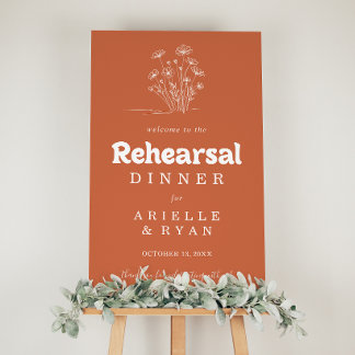 Terrakotta Vildblomma Repetitionsmiddag Välkommen  Poster
