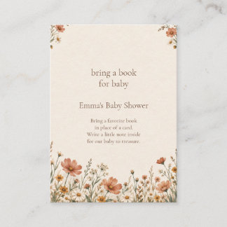 Terrakotta Vildblomsböcker för Baby Shower Tilläggskort
