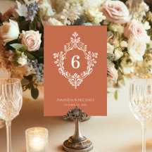 Terrakotta Vintage Vapen Elegant Bröllop