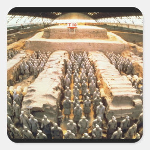Terrakottaarmé, Qin dynasti, 210 BC Fyrkantigt Klistermärke