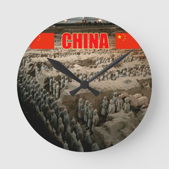 Terrakottaarméchina - Pro foto Rund Klocka (Framsida)