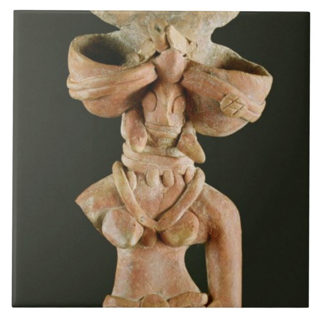 Terrakottamorgudinna, Mohenjodaro, 2300-1750 Kakelplatta (Framsidan)