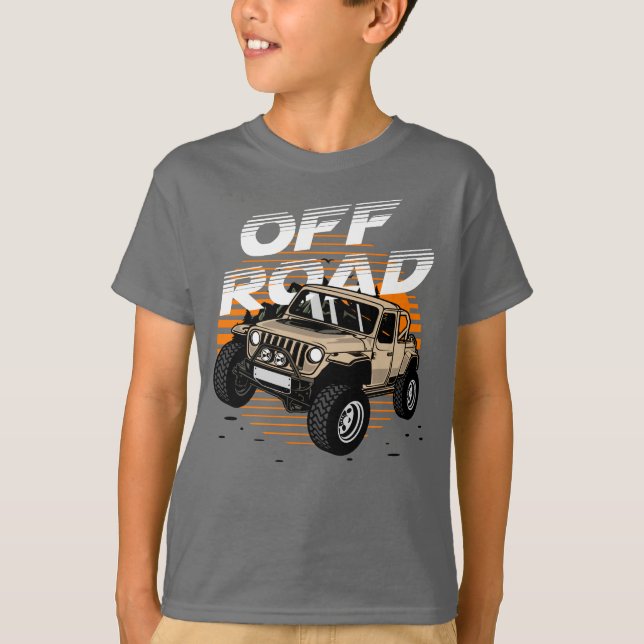 Terräng 4 X 4 Berg Solnedgång T Shirt (Framsida)