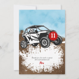 Terrängäventyr ATV Monster Truck Födelsedag Tack Kort