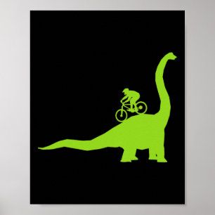 Terrängcykel Dinosaurie Mtb Cyklist Cykelentusiast Poster